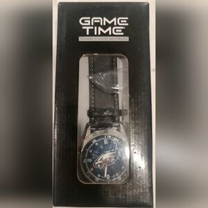 NIB Black Leather Strap Men's Watch